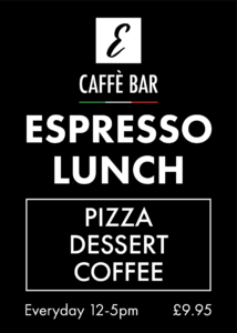 Emilys Pizza Espresso Lunch Warrington