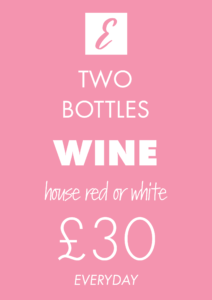 two bottles of house red or white wine £30